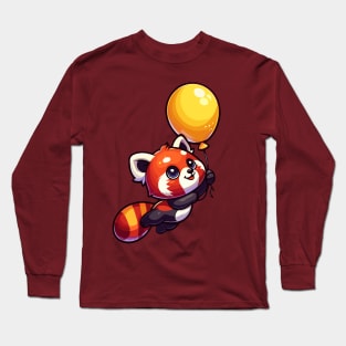 Cute red panda flying Long Sleeve T-Shirt